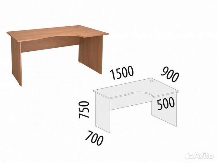 Стол угловой (прав) Рубин 42.45
