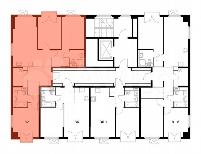 3-к. квартира, 82 м², 3/9 эт.