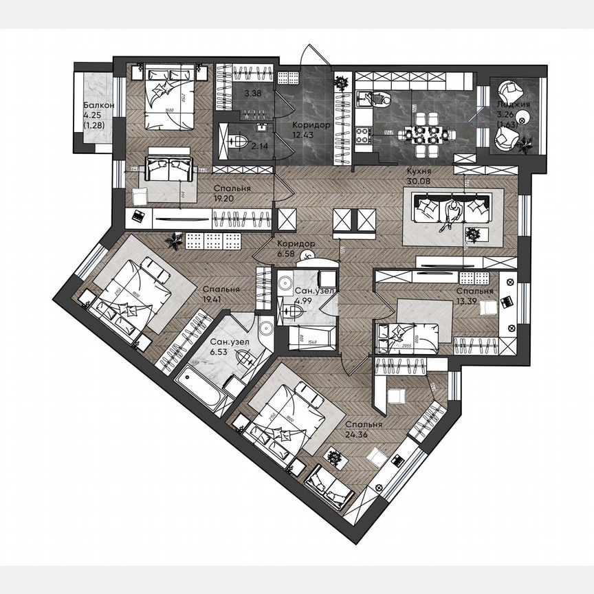 4-к. квартира, 150 м², 4/11 эт.