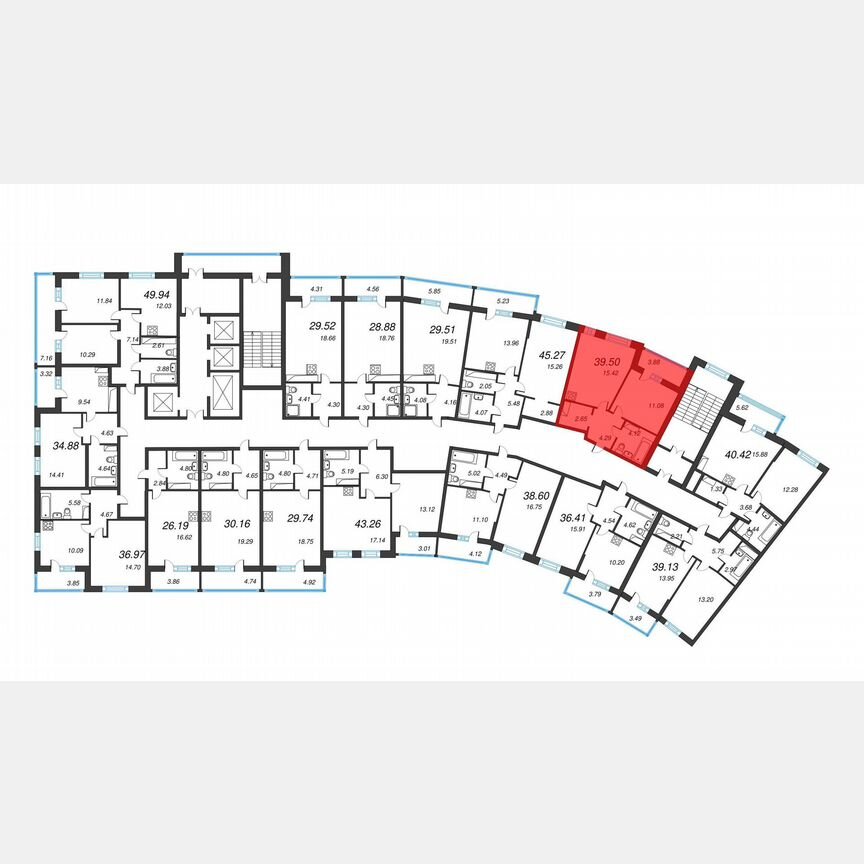 1-к. квартира, 41,4 м², 12/22 эт.