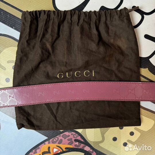 Gucci GG Monogram Pink Belt Leather