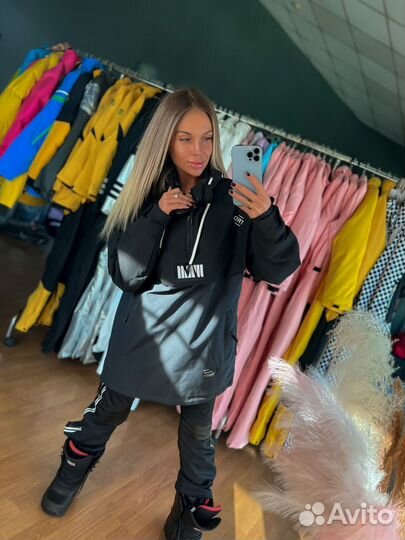 Анорак унисекс горнолыжный на мембране черный