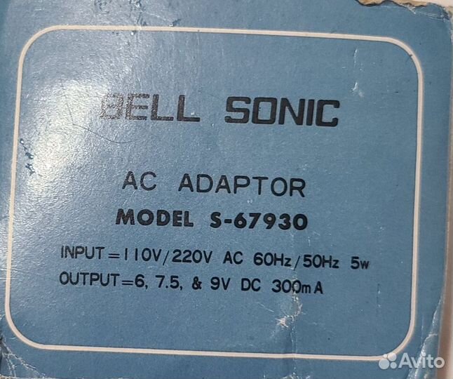 Адаптер bell sonic ac adapter S-67930 Япония
