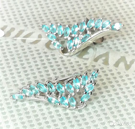 Серьги серебро кварц С231