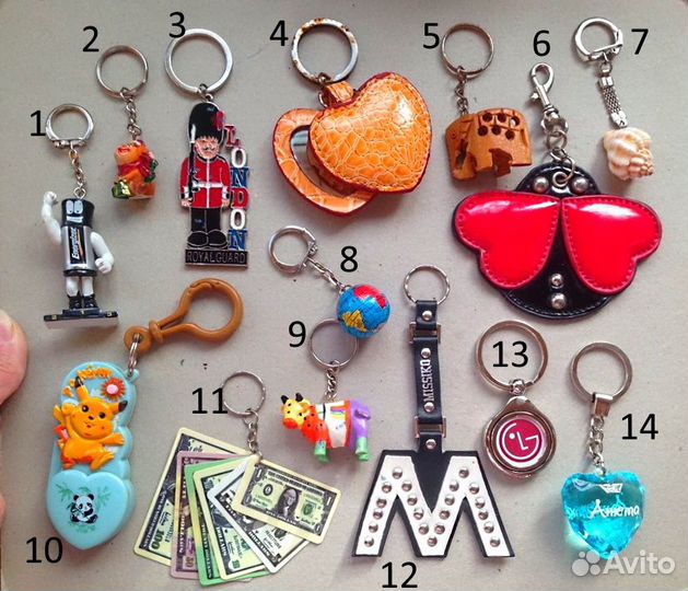 Брелоки разные (много)