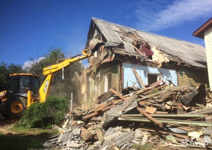 Вывоз мусора.Снос домов.Демонтаж.Камазы.Экскаватор