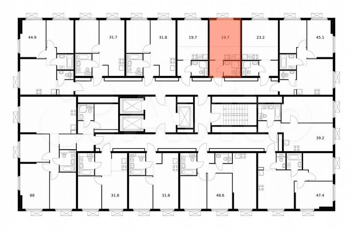 Квартира-студия, 19,7 м², 2/25 эт.