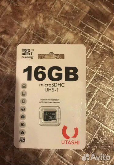 Флешка MicroSD 16 gb новая