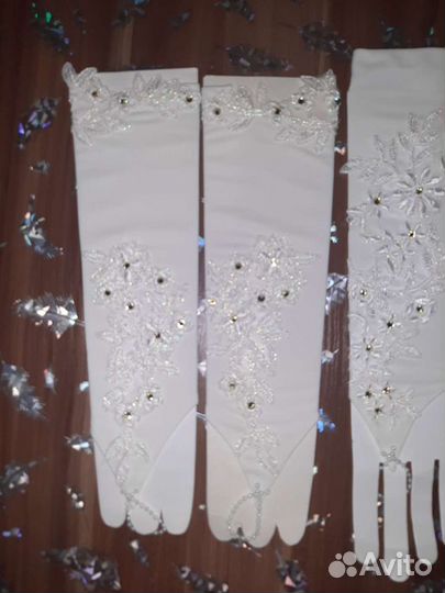 Перчатки митенки для девочки праздничные