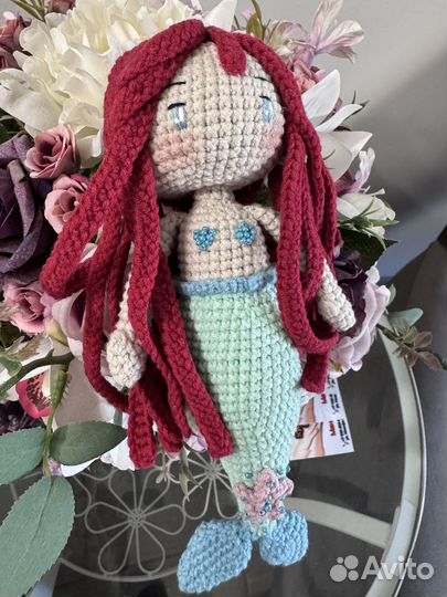 Кукла вязанная русалочка