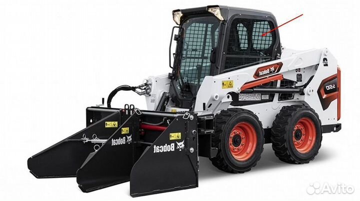 Стекло боковое левое на мини погрузчик Bobcat