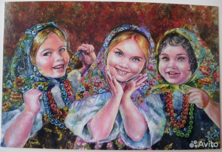 Открытка Матрёшки.Художник Татьяна Устьянцева 2021