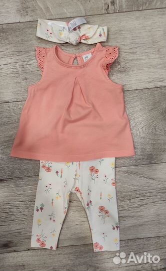 Летний комплект H&M для девочки р-р 68