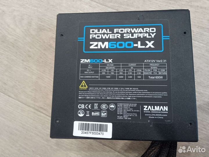 Блок питания Zalman ZM600-LX 600W