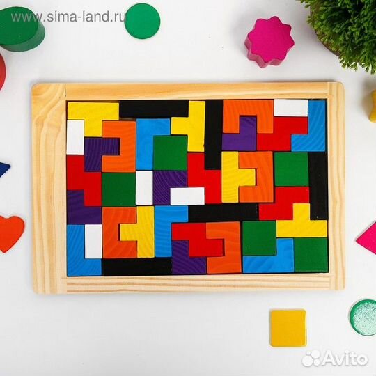 Тетрис деревянный, 40 деталей, толщина — 0,8 см