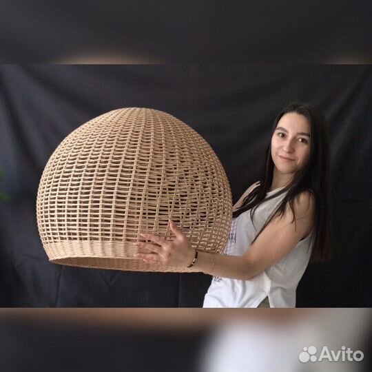 Плетенный абажур, плетный декор, дизайн интерьера