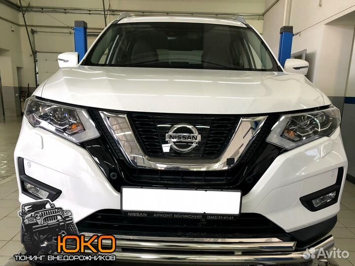 Защита переднего бампера Nissan X-trail и новее