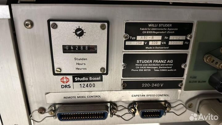Магнитофон Studer A-80 катушечный мастер рекордер