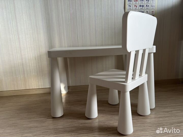 Детский стол и стул IKEA маммут