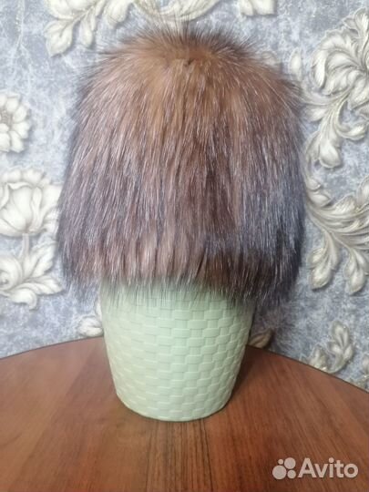 Шапка из чернобурки женская