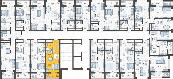 Квартира-студия, 22,9 м², 12/19 эт.