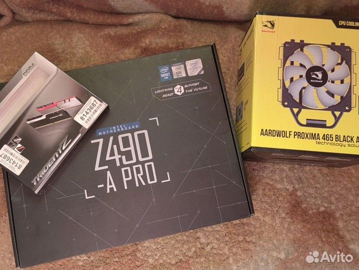 Комплект Z490, 16gb озу, башня + проц(с галочкой)