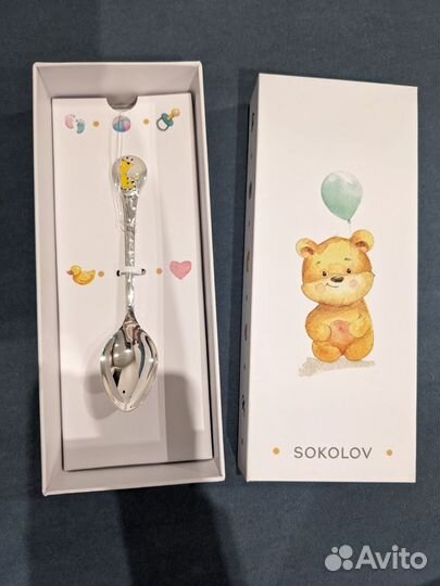 Детская серебряная ложка