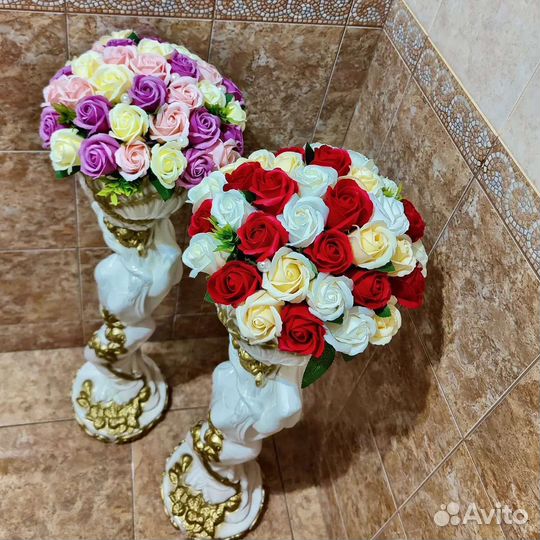 Букет из мыльных роз