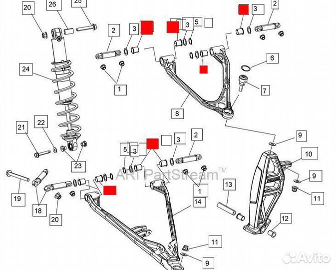 Втулка рычага подвески снегоходов Polaris 850