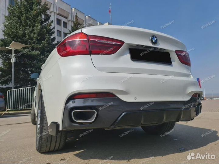 Диффузор BMW X6 F16 M-Performance черный глянец