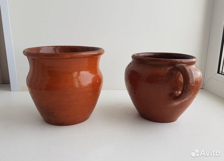 Старинные глиняные горшки. Керамика. Период СССР