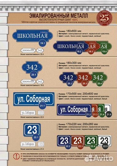 Адресная табличка (Эмалированный металл, обжиг)