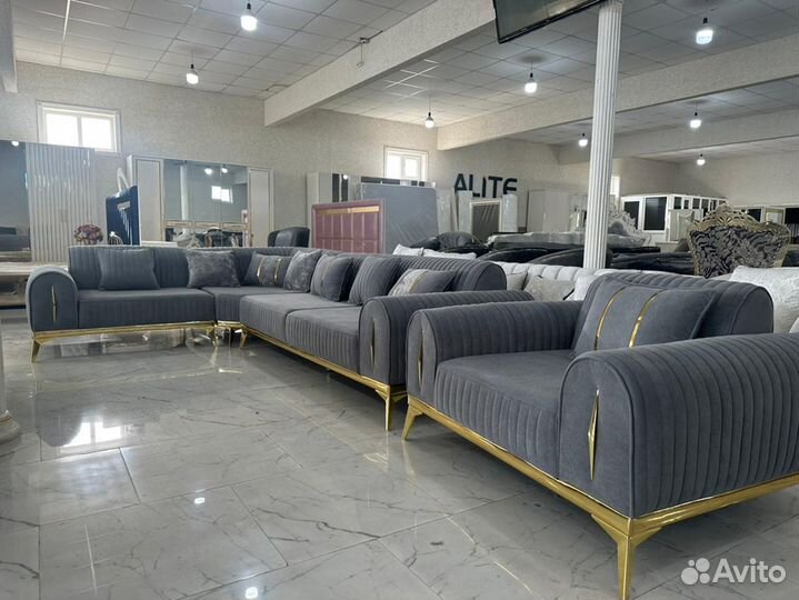 Мягкая мебель угловой комплект / диван и кресло