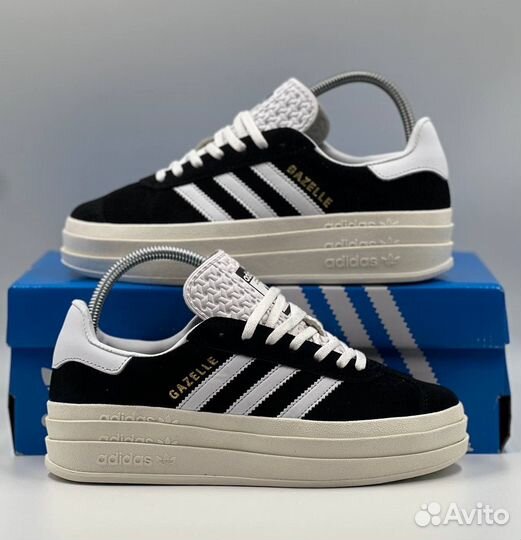 Adidas gazlle bold wmns core black white