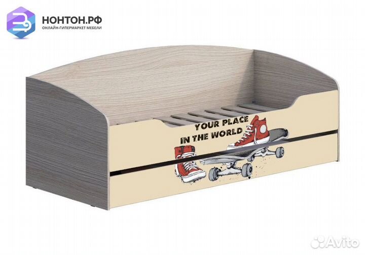 Кровать с ящиком Мийа-3А 0.8 м ясень шимо светлый