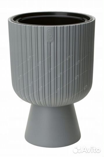 Кашпо пластиковое Keli Mika с вкладышем платина, 3