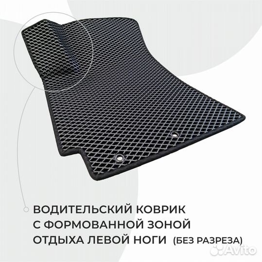 Ева коврики на KIA RIO / Solaris черные с черным