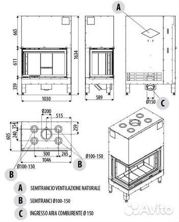 Каминная топка MCZ Plasma 95 dx/sx sx угловая прав