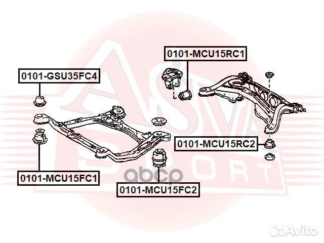 0101-MCU15RC2 asva сайлентблок подрамника 0101M