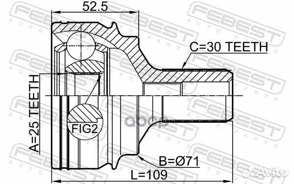 ШРУС MB W204 08- нар. 1610221 Febest