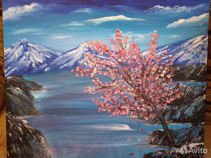 Картина маслом холст на картоне 50*40