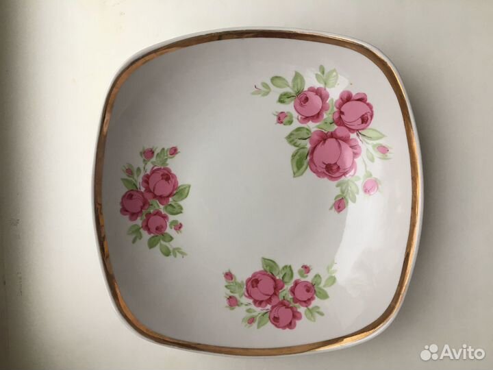 Посуда фарфор, соусник, тарелка, СССР, винтаж