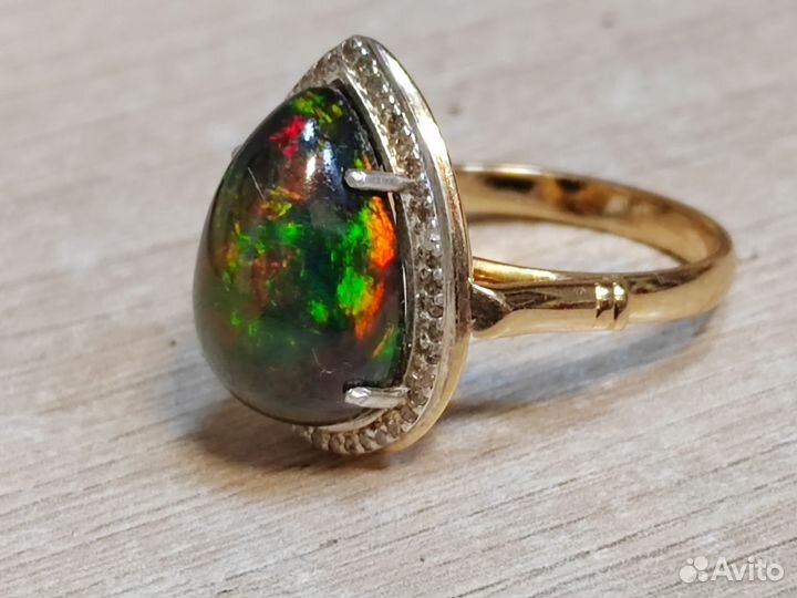 Кольцо с опалом 7ct и бриллиантами