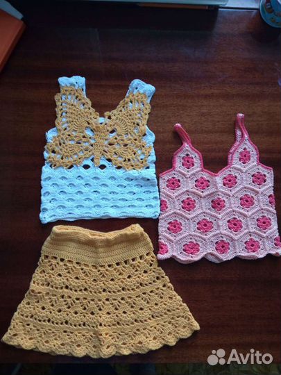 Вязаные юбки, топы, платья