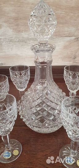 Хрустальный набор, графин +6 бокалов