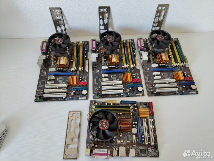3 комплекта 775 Intel Pentium 2 ядра, 3Гб DDR2