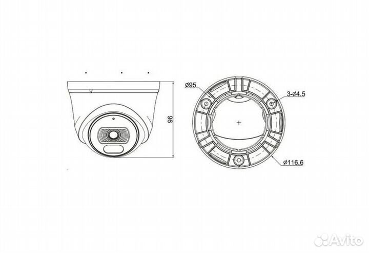 Купольная IP камера видеонаблюдения 2 Мп Tiandy TC