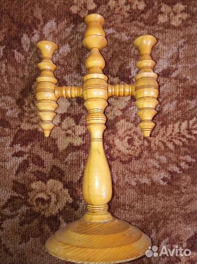 Подсвечник натуральное дерево, высота 36 см