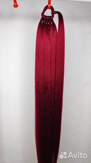 Многоразовый хвост на резинке из канекалона съемны