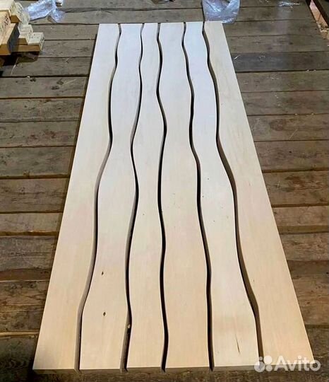 Полок для бани Волна массивный Липа Ольха